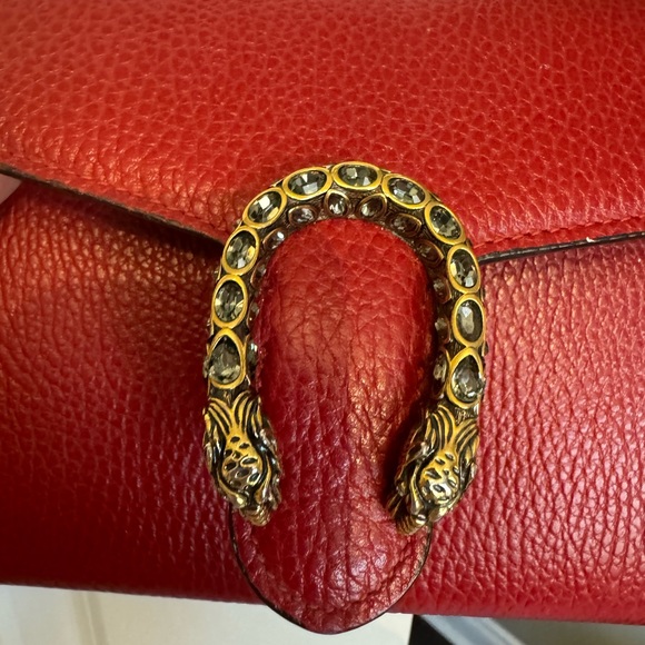 Gucci side bag wallet on chain in red great condition. Style is called dionsysis - Picture 5 of 7